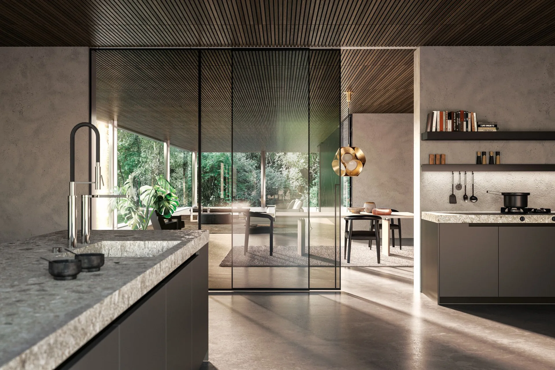 Henry Glass doors – 1991 19 V01 Set 05 Cucina Casa Minimal