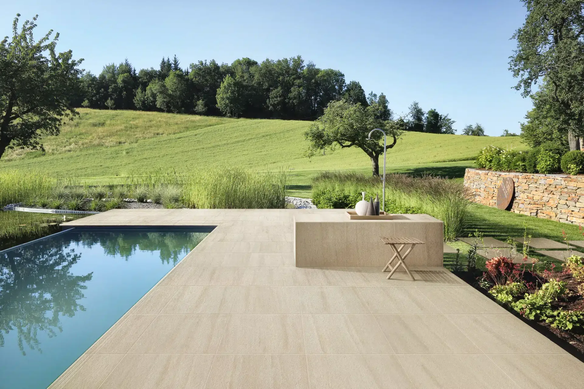 Keope outdoor living – Stone Look Pool Ceramic Tiles Trim Pieces